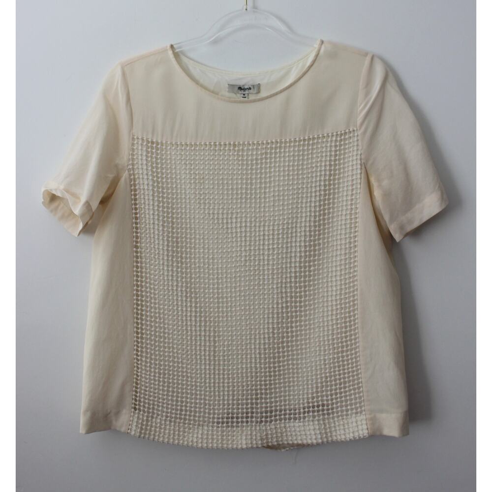 Madewell 1937 Womens Beige Blouse Size M Pre-Owned